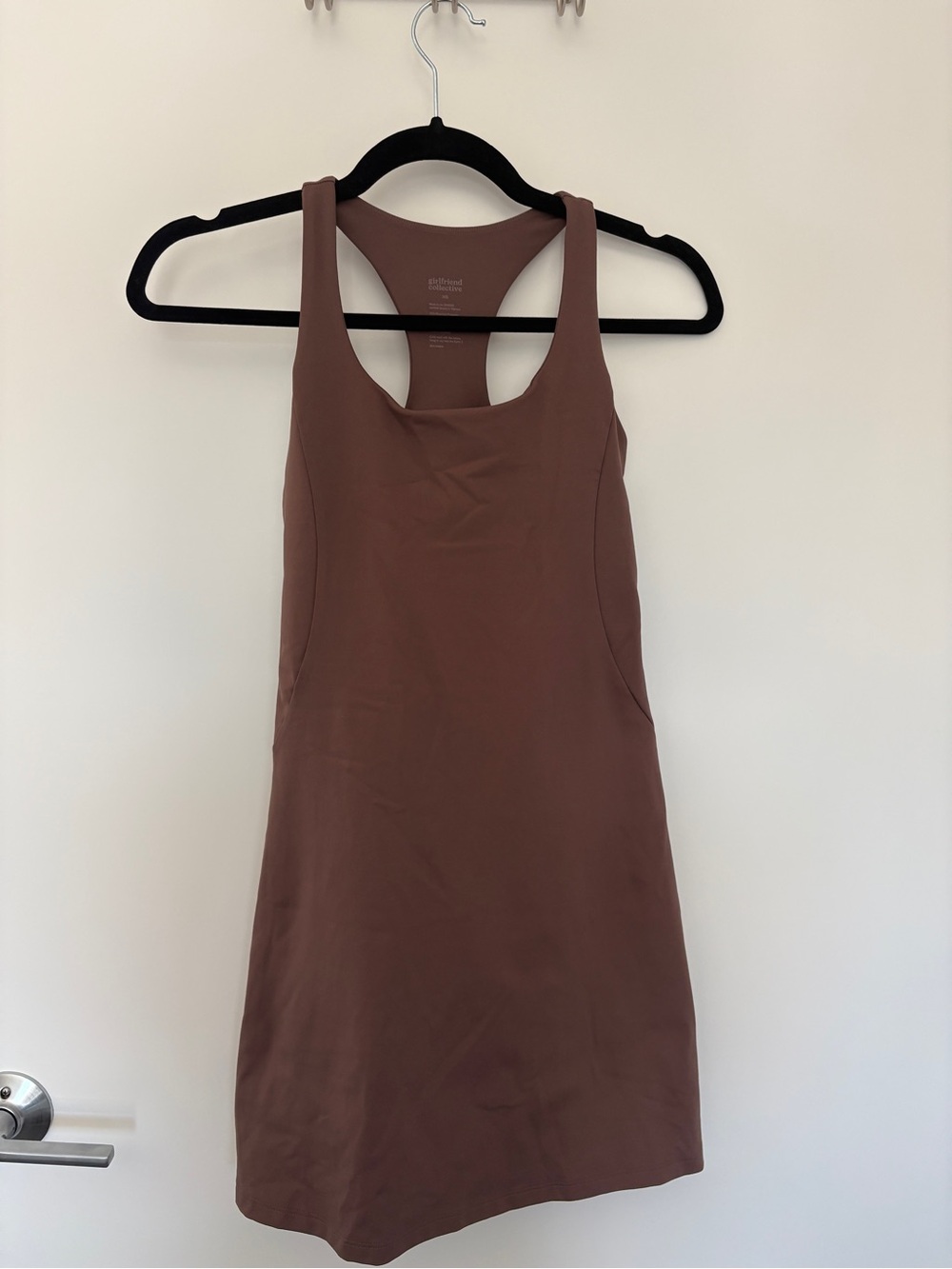 girlfriend collective Mauve Brown Racerback Mini Dress